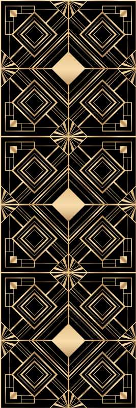 Geometric vinyl rug modern art black and gold design - TenStickers