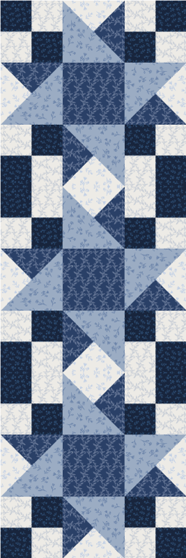 Geometric vinyl rug in blue star triangle pattern - TenStickers