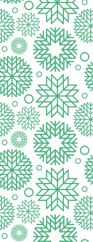 Christmas vinyl rug with three green snowflake shapes - TenStickers