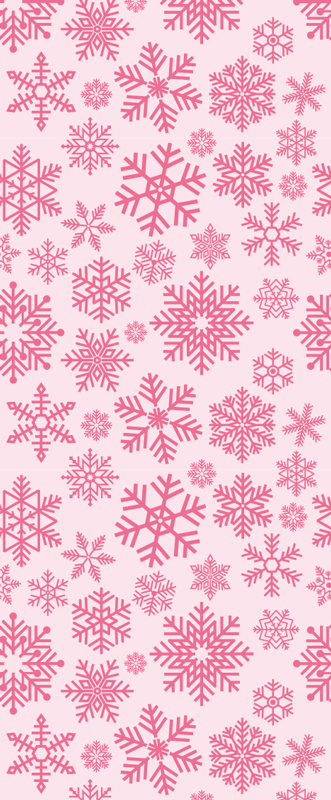 Christmas vinyl rug in pink snowflakes design - TenStickers