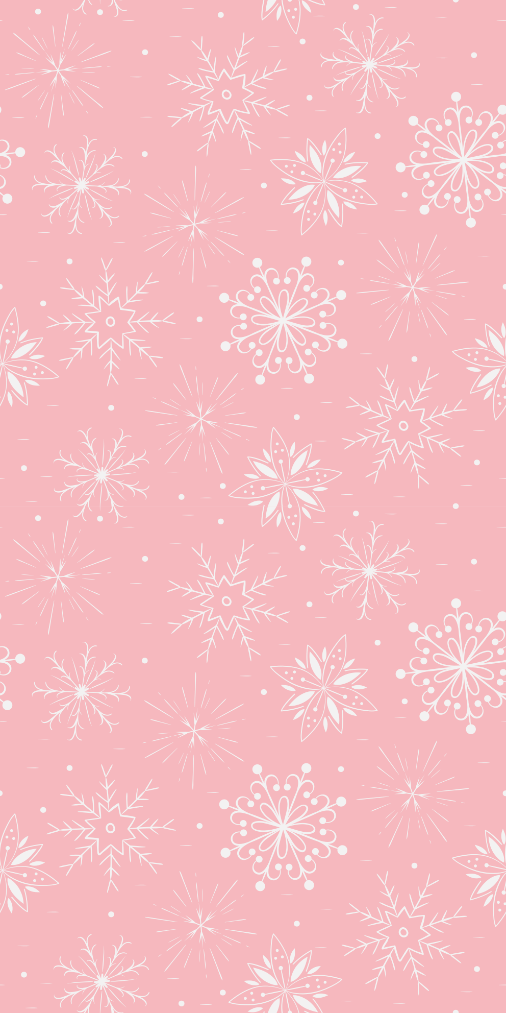 Christmas vinyl rug with white snowflakes on pink - TenStickers