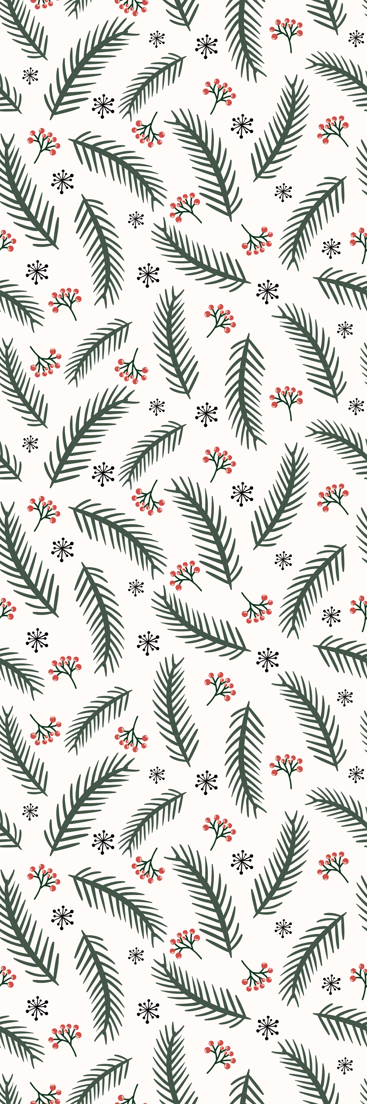 Christmas vinyl rug pine branches design - TenStickers