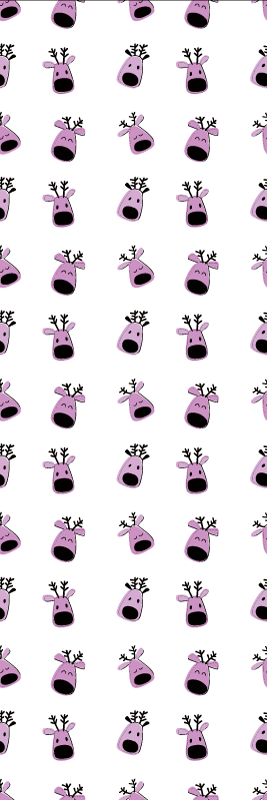 Christmas vinyl rug in pink deer design - TenStickers