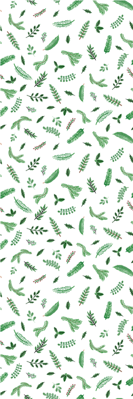 Christmas vinyl rug with leaf pattern design - TenStickers