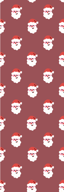 Christmas vinyl rug with santa claus red pattern - TenStickers