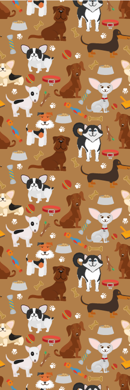 Bedroom vinyl rug with various cute dog patterns - TenStickers