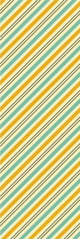 Vintage diagonal tricolor pattern bedroom vinyl rug - TenStickers