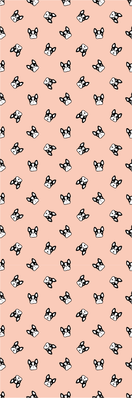 Bedroom vinyl rug with adorable french bulldogs pattern - TenStickers