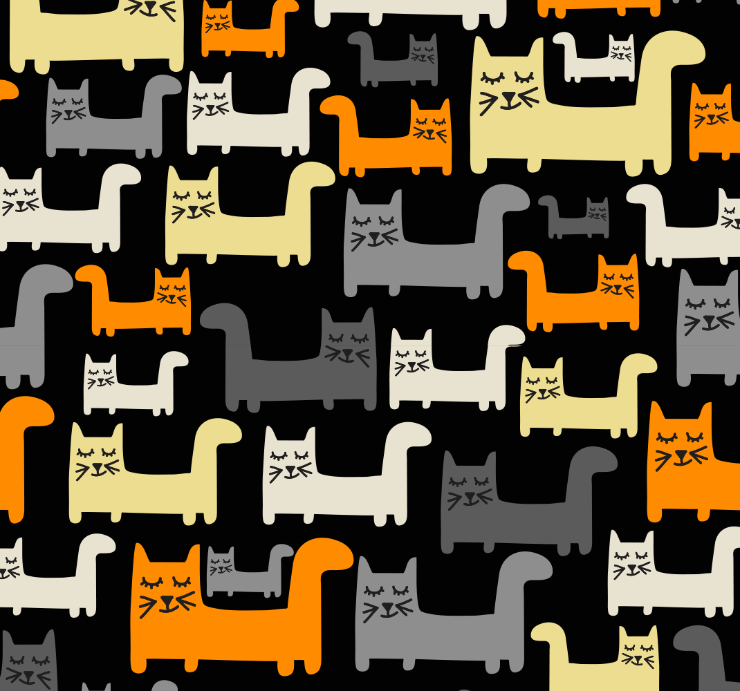 Bedroom vinyl rug colorful geometric cats - TenStickers