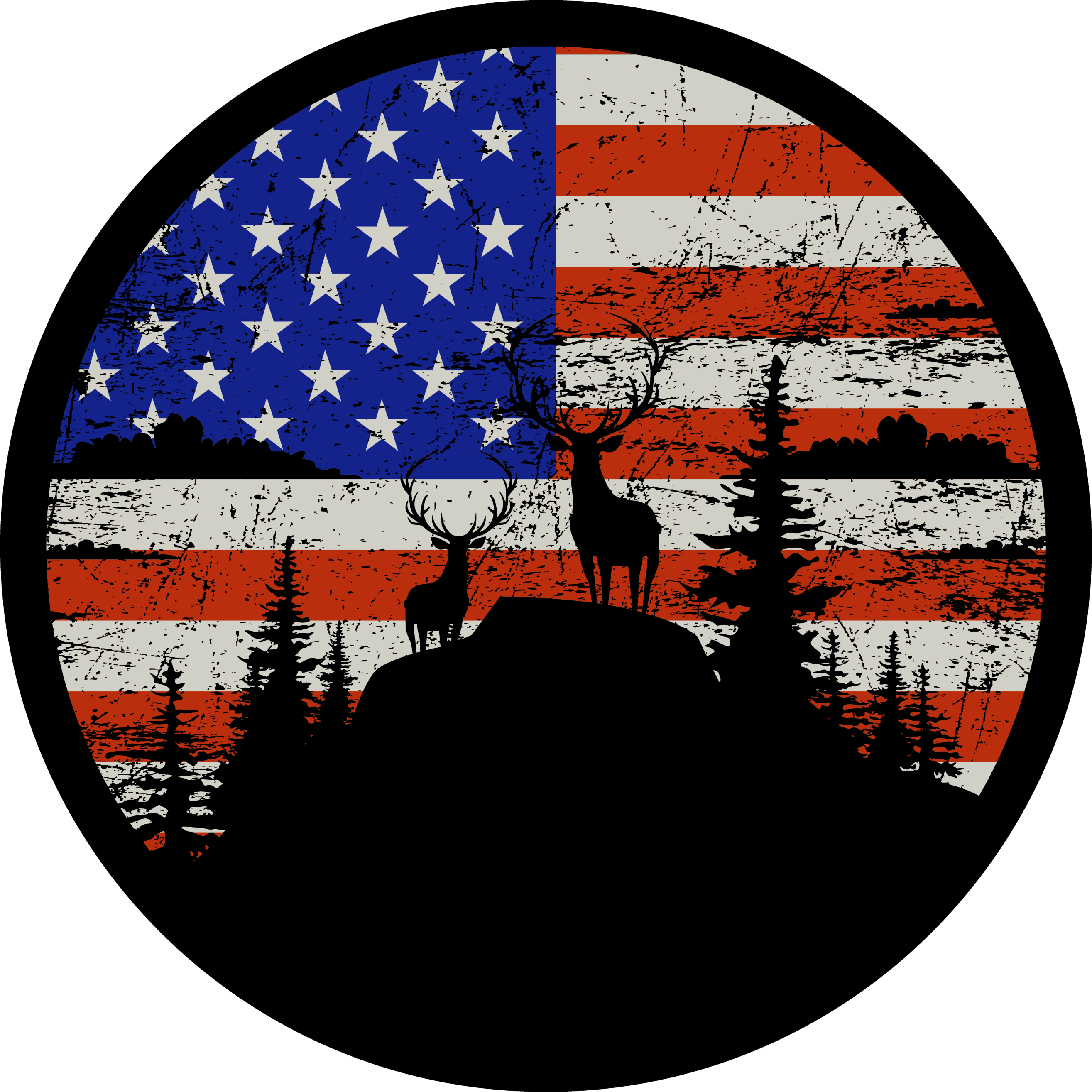 Nature vinyl rug american flag mountain design - TenStickers