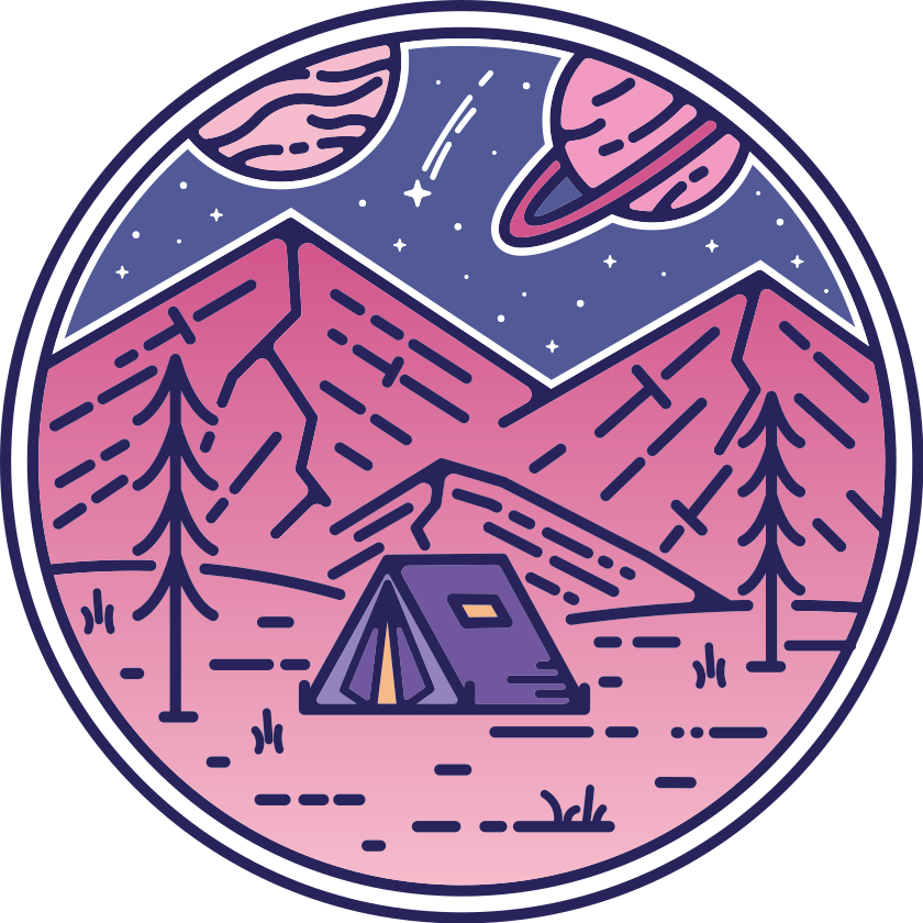 Nature vinyl rug camping adventure landscape - TenStickers
