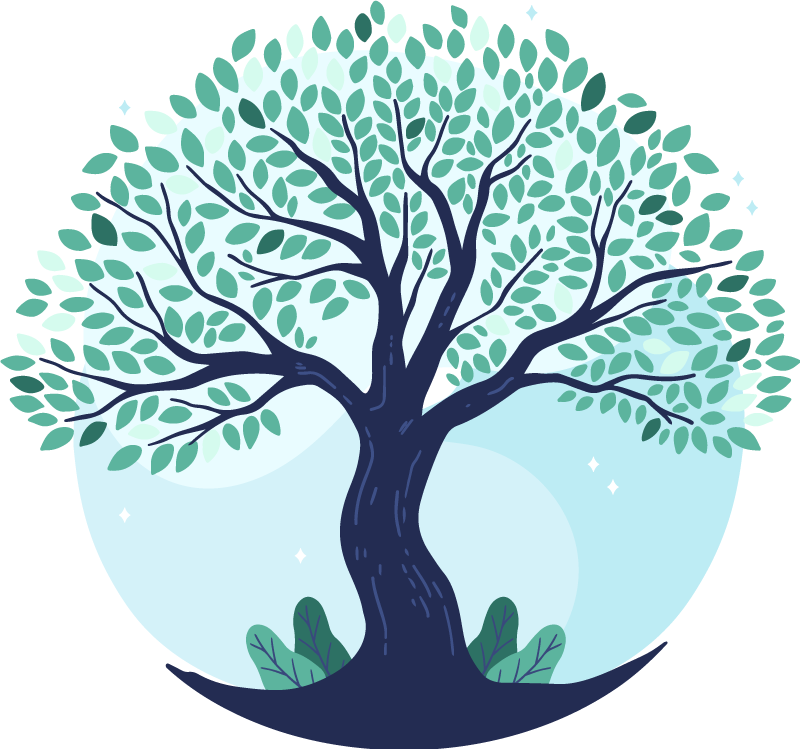 Nature vinyl rug with lush tree pattern - TenStickers