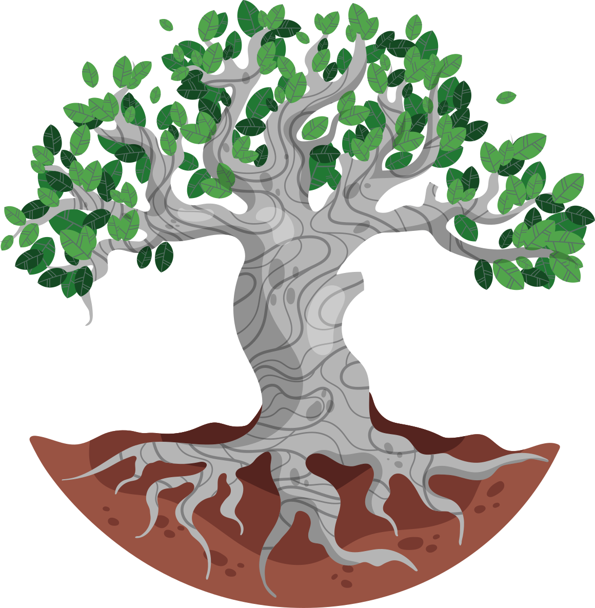 Nature vinyl rug stylized tree roots design - TenStickers