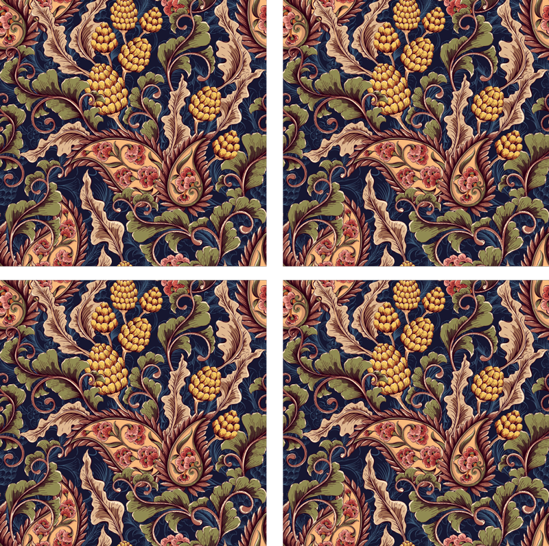 Nature vinyl rug with floral design pattern - TenStickers