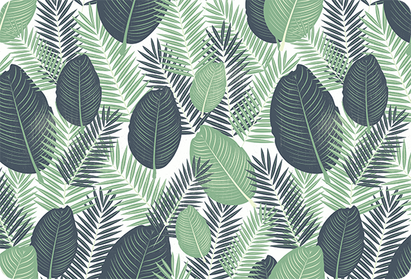 Jungle green vegetation floral vinyl rug - TenStickers