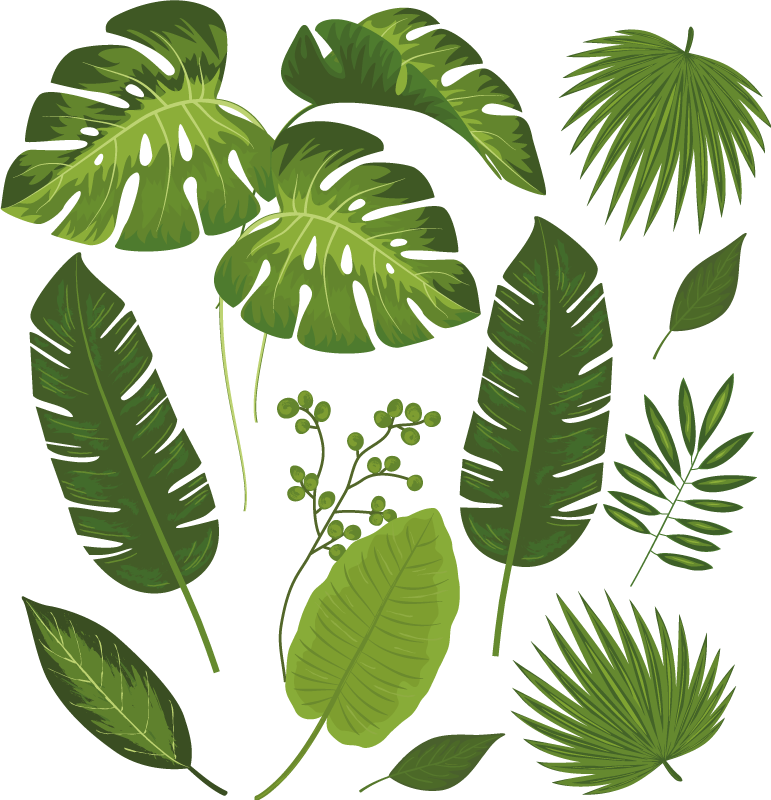 Floral vinyl rug with a variety of leaves - TenStickers