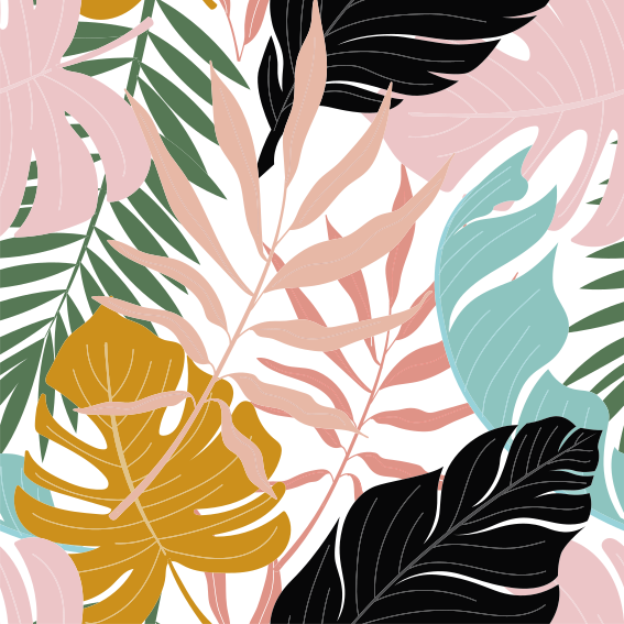 Floral vinyl rug with vibrant abstract flowers - TenStickers
