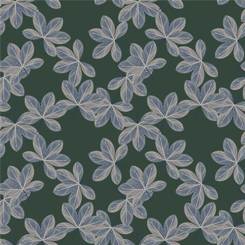 Floral vinyl rug with dark leaves design - TenStickers