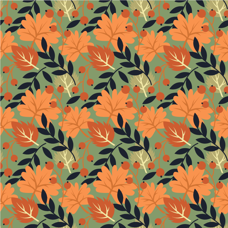 Floral vinyl rug with large autumn leaves design - TenStickers