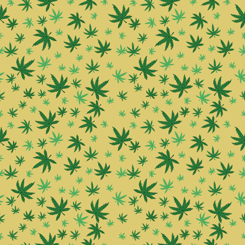 Floral vinyl rug with seamless cannabis design - TenStickers