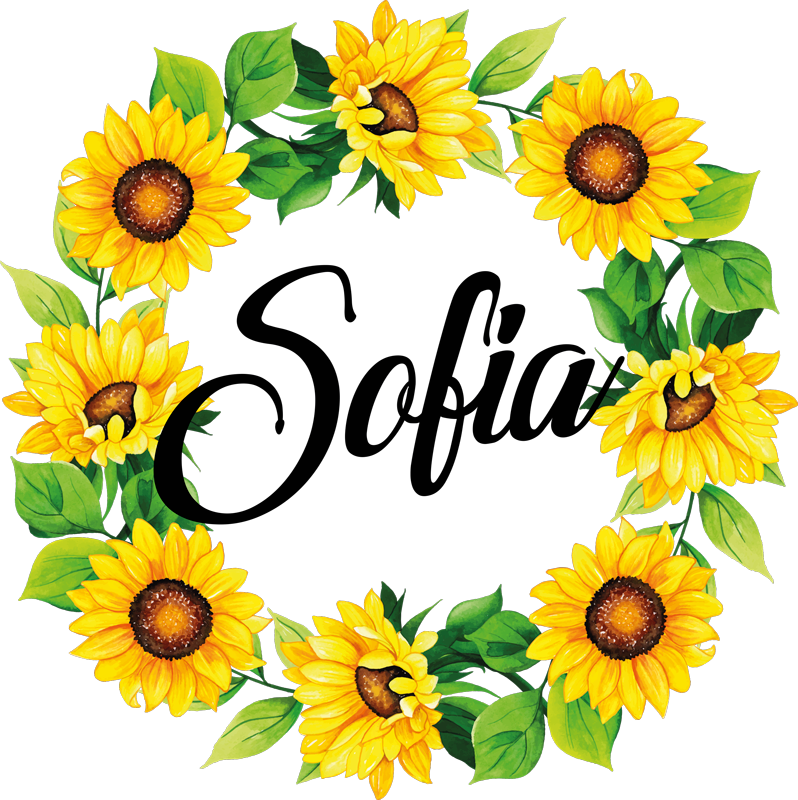 Floral vinyl rug with summer flower crown design - TenStickers