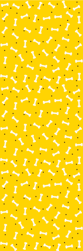 Bedroom vinyl rug with cute yellow dog bone design - TenStickers