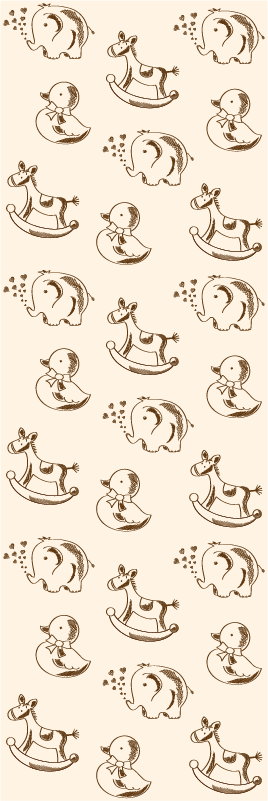 Cute design elephant duck horse bedroom vinyl rug - TenStickers