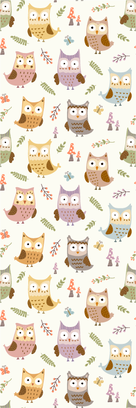 Cute design owls at work bedroom vinyl rug - TenStickers