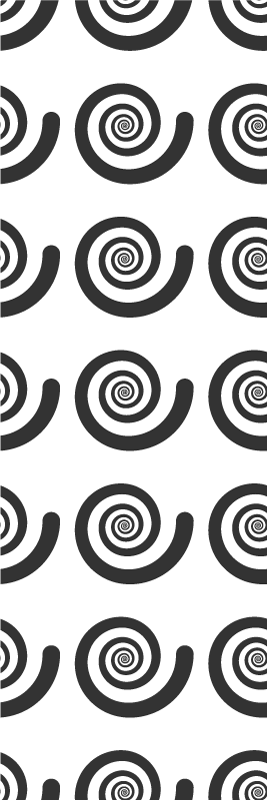 Black and white hypnotic retro spiral bedroom vinyl rug - TenStickers