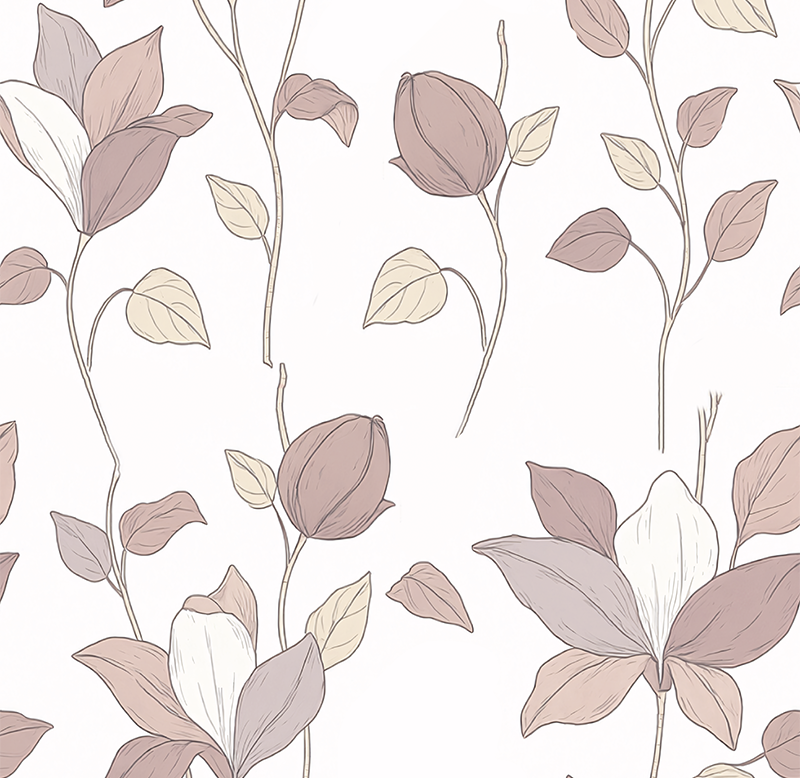 Pink floral bedroom vinyl rug - TenStickers