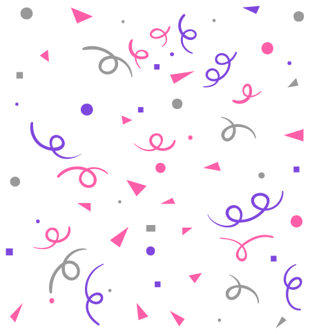 Geometric vinyl rug in grey, pink and purple confetti - TenStickers