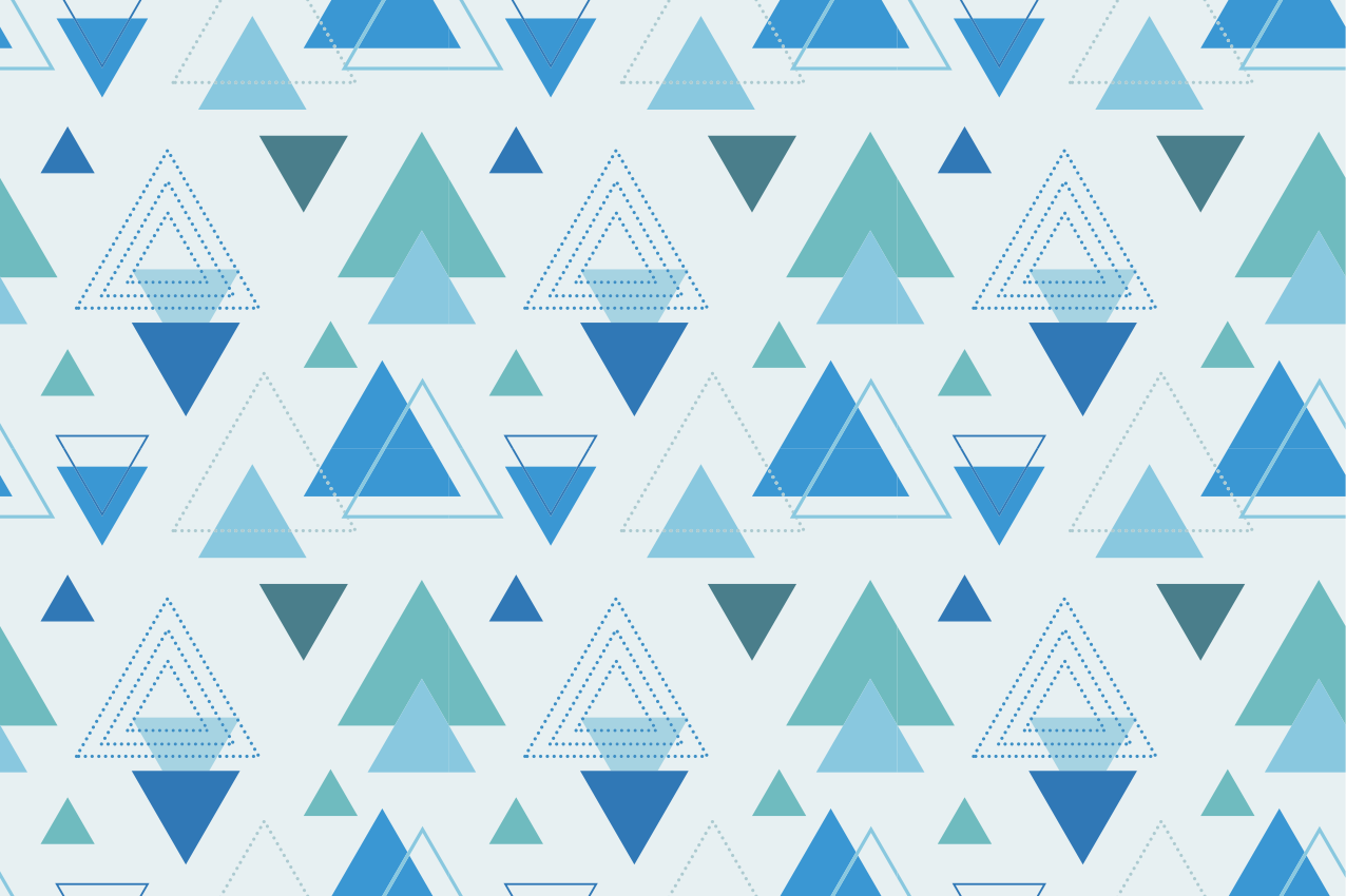 Geometric vinyl rug with blue triangle pattern - TenStickers
