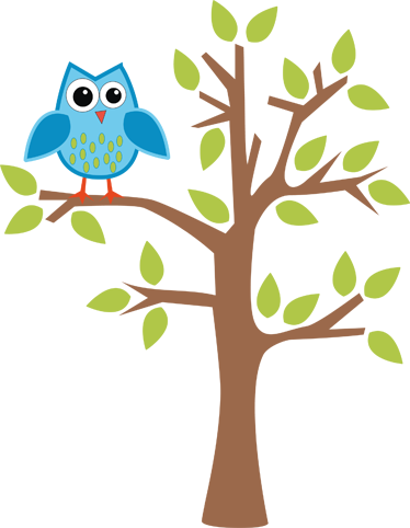 Kids vinyl rug with blue owl tree design - TenStickers