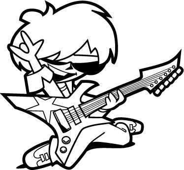 Kids vinyl rug teenage musician with guitar - TenStickers
