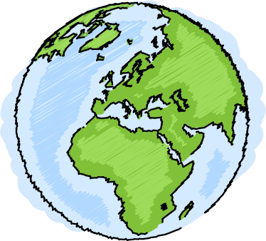 Kids vinyl rug featuring a green and blue world map - TenStickers