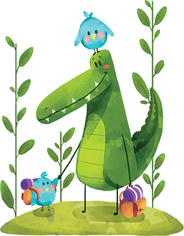 Kids vinyl rug swamp friends - TenStickers