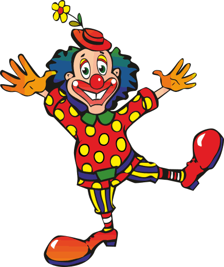Kids vinyl rug with dancing colorful clown design - TenStickers