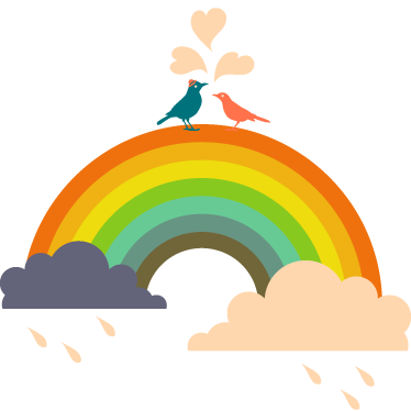Kids vinyl rug with birds on a rainbow - TenStickers