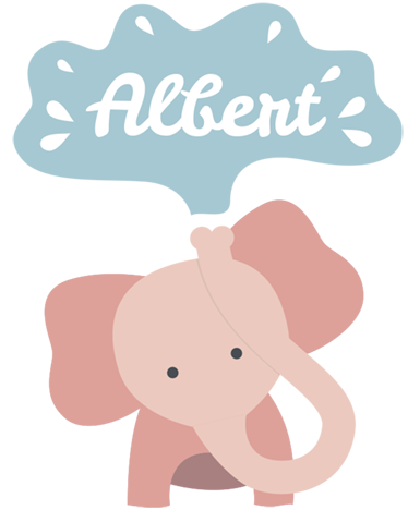 Kids vinyl rug with personalized baby elephant - TenStickers