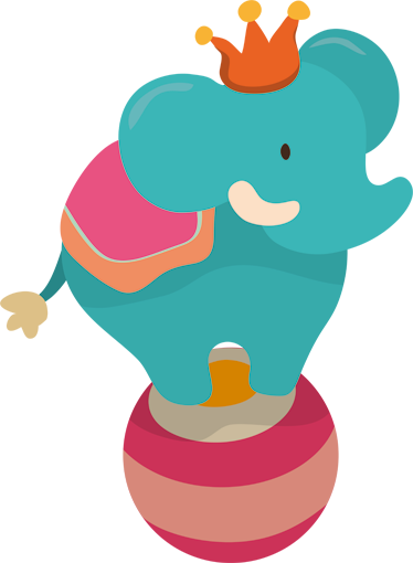 Kids vinyl rug featuring a balancing elephant - TenStickers