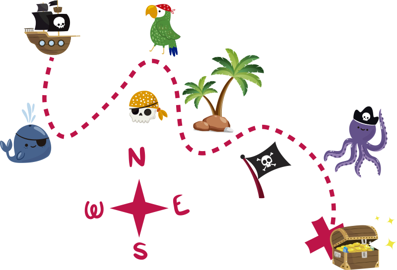 Game vinyl rug treasure map - TenStickers