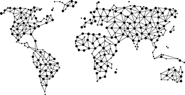 World map vinyl rug with connected points - TenStickers