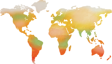 Warm colour shades world map vinyl rug - TenStickers