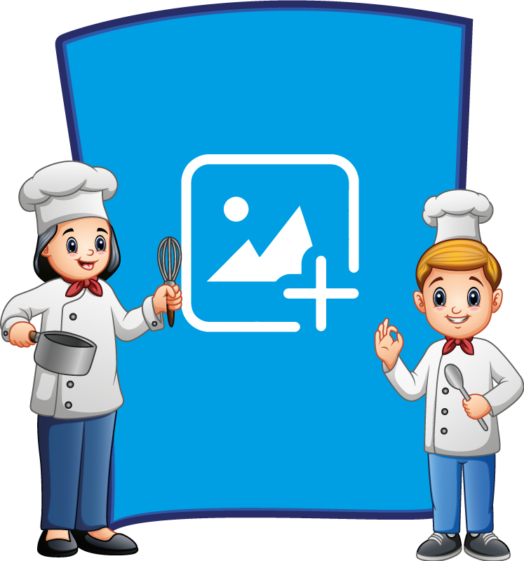 Kids vinyl rug with kid chef photo frame - TenStickers
