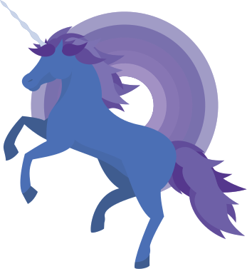 Kids vinyl rug in blue and purple unicorn form - TenStickers