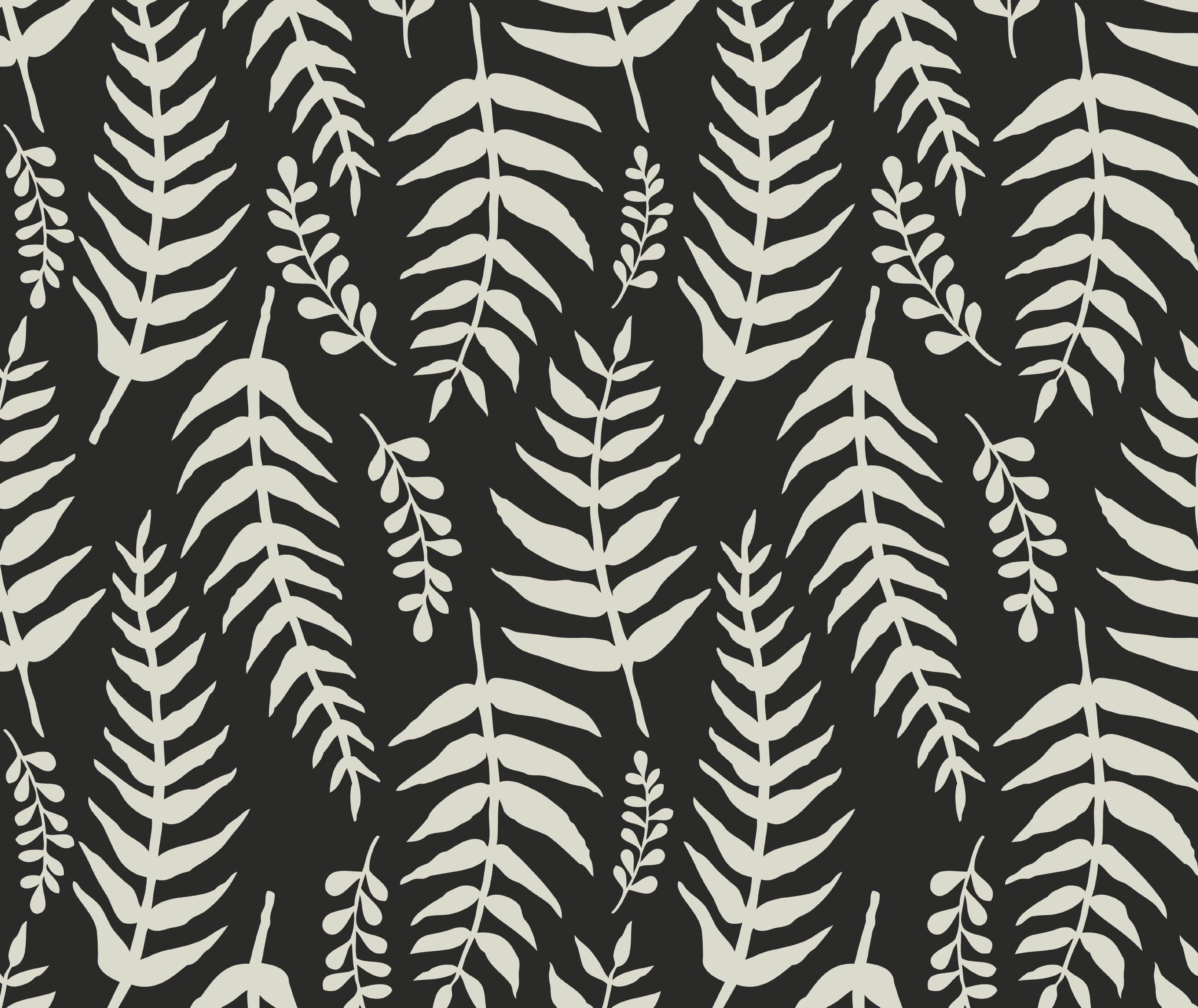Bathroom vinyl rug with black ferns design - TenStickers