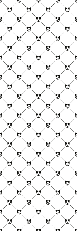 Bathroom vinyl rug black and white dog pattern - TenStickers