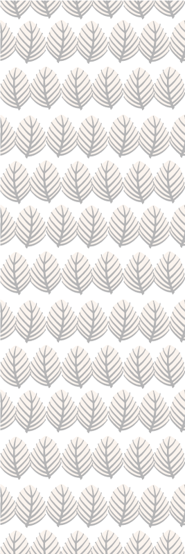 Bathroom vinyl rug in grey leaf pattern - TenStickers