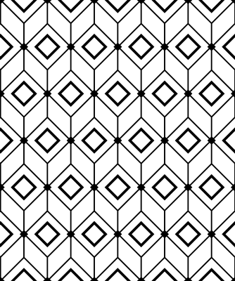 Geometric vinyl rug with modern diamond patterns - TenStickers