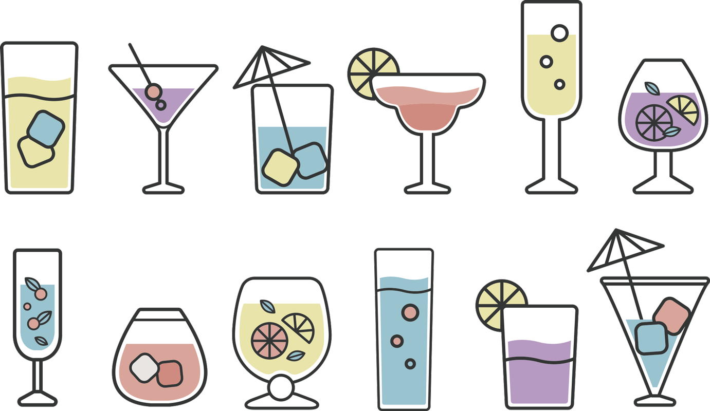 Kitchen vinyl rug with cocktails decal - TenStickers